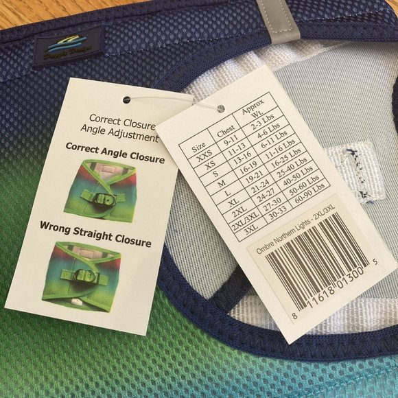 American River No Choke Dog Harness Ombre Northern Lights 50-60 Lbs Doggie Desig - Picture 6 of 8